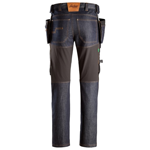 Werkbroek Flexiwork+ Denim Snickers - 6955 DENIM/ZWART 050