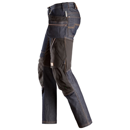 Werkbroek Flexiwork+ Denim Snickers - 6955 DENIM/ZWART 052