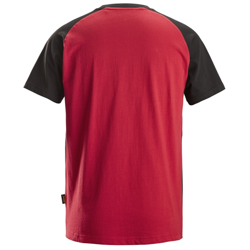 T-Shirt Classic Tweekleurig Snickers - 2550 CHILI ROOD/ZWART XXL