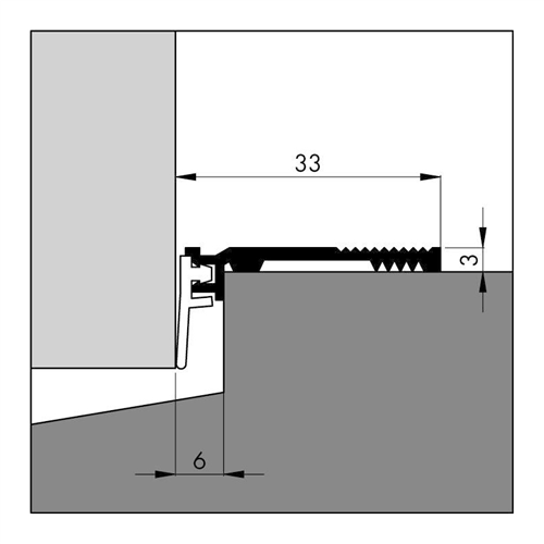 Slijtdorpelstrip Aluminium Ellen Met Lip - ANB 6 300CM [33X3MM]