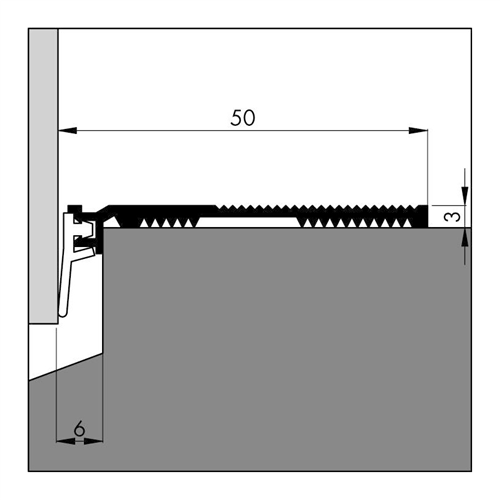 Slijtdorpelstrip Aluminium Ellen Met Lip - N7 [ANB 7] 100CM [50X3MM] [DHZ]