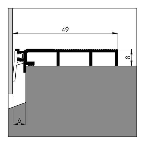 Slijtdorpelstrip Aluminium Ellen Met Lip - ANB 7N 300CM [49X8MM]