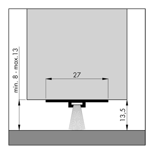 Dorpelprofiel Aluminium Opbouw Ellen - DBS  100CM [ONZICHTBAAR] [DHZ]