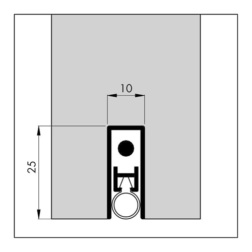 Valdorpel Aluminium Inbouw Ellenmatic - EXTRA  830MM