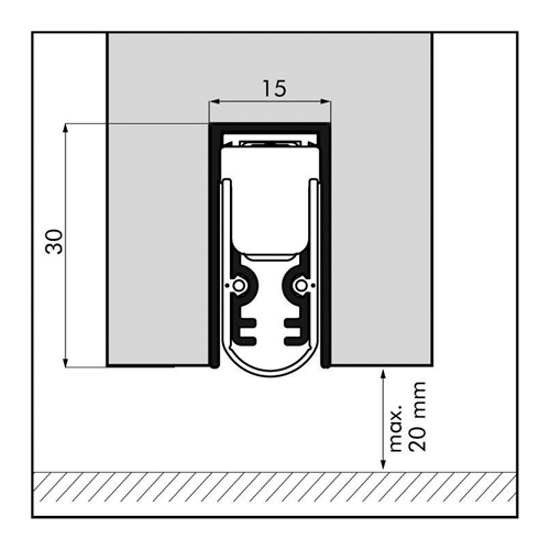 Valdorpel Aluminium Inbouw Ellenmatic - SOUNDPROOF  928MM