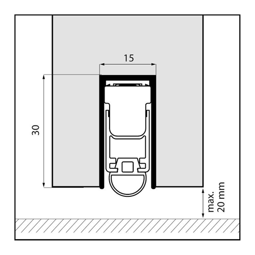 Valdorpel Aluminium Inbouw Ellenmatic - UNI-PROOF 1028MM