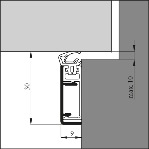 Tochtprofielset Aluminium Opbouw Ellen - ASP 2X2300MM/1X1150MM