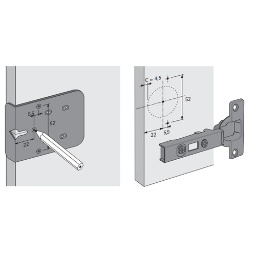 Aftekenmal Kunststof Hettich - BLUE JIG