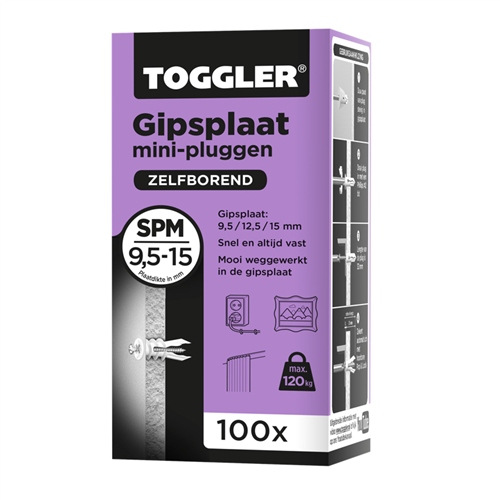 Gipsplaatplug Nylon Toggler - SP MINI  9.5-15MM