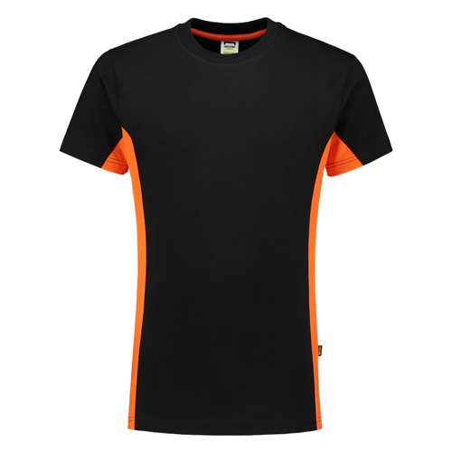 T-Shirt Bicolor Tricorp - 102004 ZWART/ORANJE 3XL