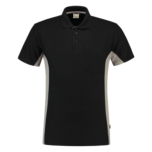 Poloshirt Bicolor Borstzak Tricorp - 202002 ZWART/GRIJS L