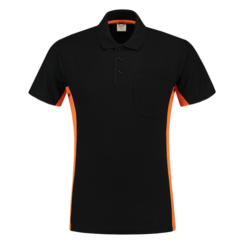 Poloshirt Bicolor Borstzak Tricorp - 202002 ZWART/ORANJE XXL