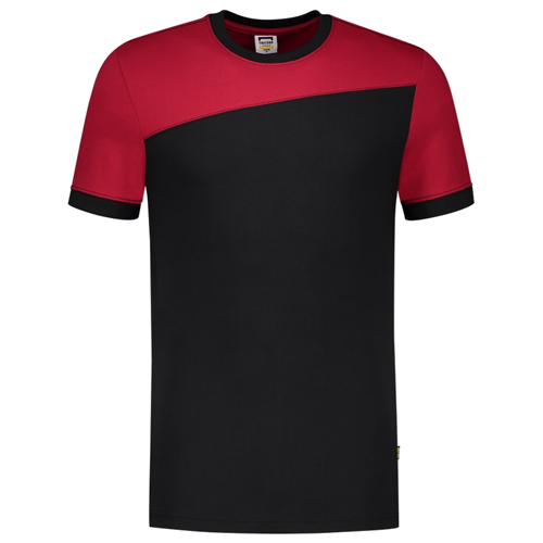 T-Shirt Bicolor Naden Tricorp - 102006 ZWART/ROOD XS