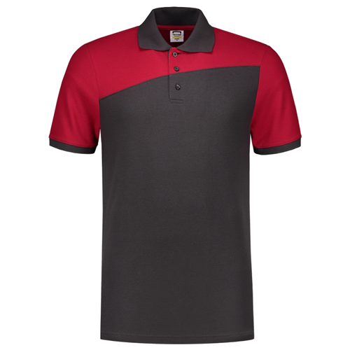 Poloshirt Bicolor Naden Tricorp - 202006 DONKERGRIJS/ROOD S