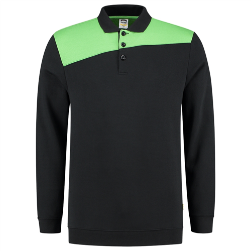 Polosweater Bicolor Naden Tricorp - 302004 ZWART/LIME XL