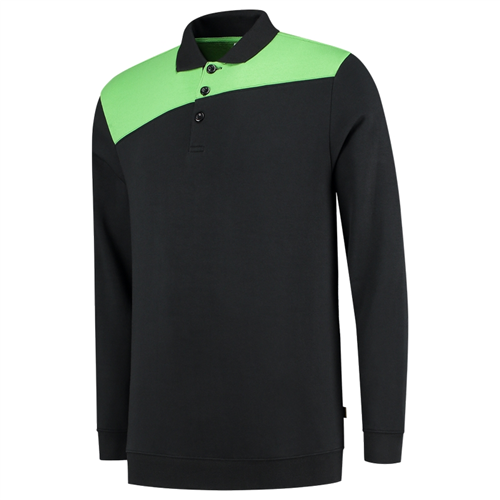 Polosweater Bicolor Naden Tricorp - 302004 ZWART/LIME 3XL