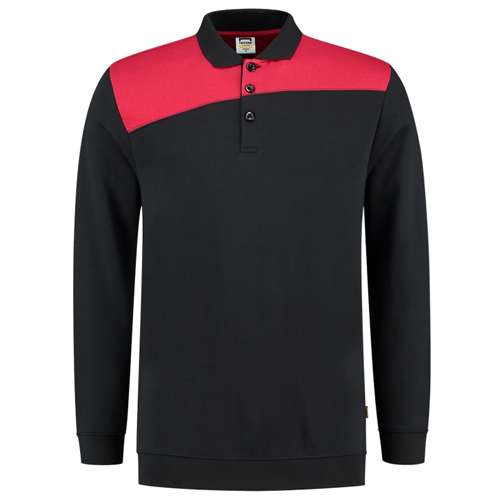 Polosweater Bicolor Naden Tricorp - 302004 ZWART/ROOD 3XL