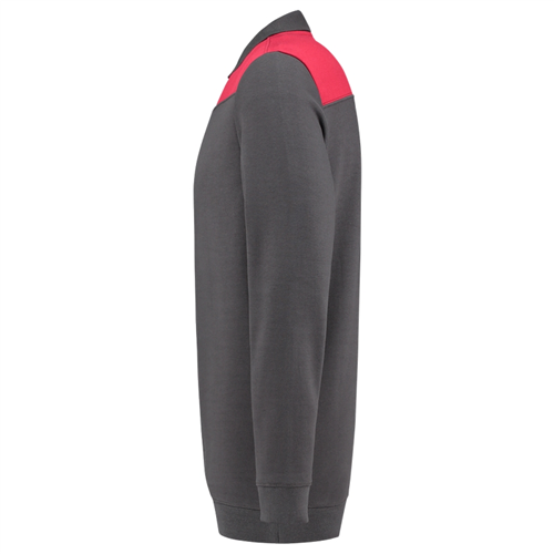 Polosweater Bicolor Naden Tricorp - 302004 DONKERGRIJS/ROOD XS