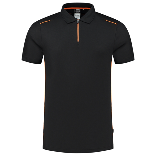 Poloshirt Bicolor Accent Tricorp - 202703 ZWART/ORANJE S