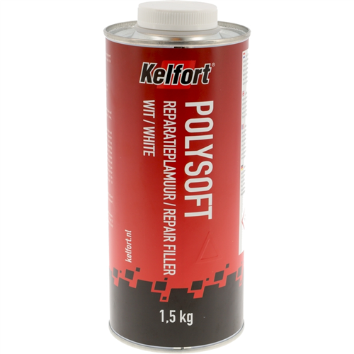 Polyesterplamuur Polysoft Kelfort - 1.5KG WIT - VERHARDER 45G