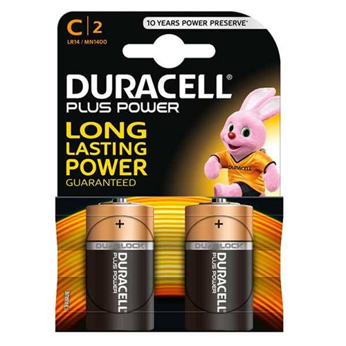 Batterijen Engelse Staaf Duracell Plusp. - C LR14 1.5V  SET à 2 STUKS