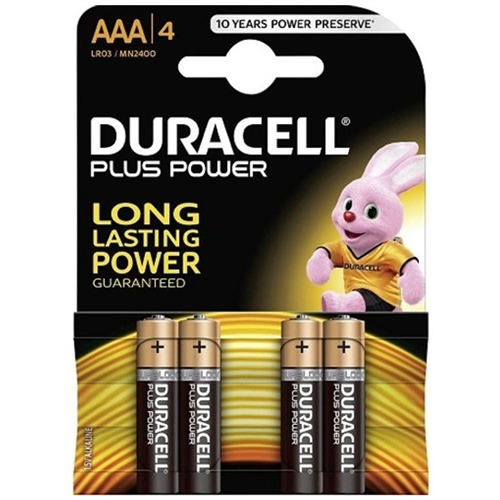 Batterijen Potlood Duracell Pluspower - AAA LR03 1.5V  SET à 4 STUKS