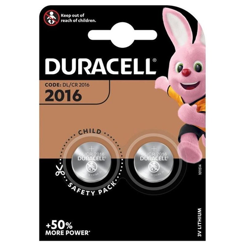 Batterij Knoopcel Duracell - CR2016 3V SET à 2 STUKS