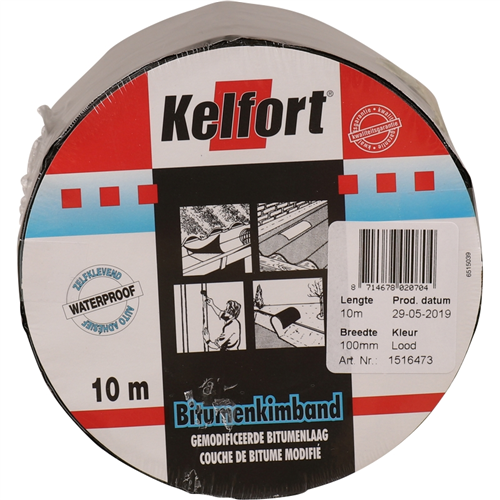 Bitumenkimband Loodkleur Kelfort - 100MM 10M