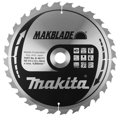 Cirkelzaagblad Hm Makita - 315X2.8X30MM 28T ATB