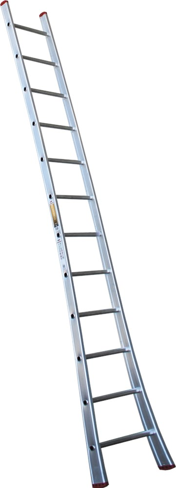 Ladder Enkel Aluminium Ongecoat Kelfort - 1X12 TREDEN / UITGEBOGEN BOOM