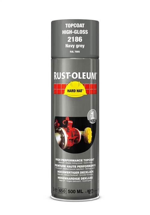 Deklaag Hardhat Rust-Oleum - 2186 500ML RAL 7005 MARINEGRIJS