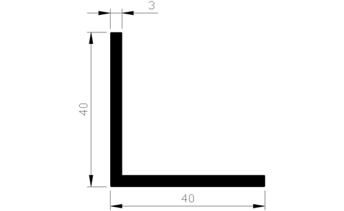 Hoekprofiel Aluminium Brute - 40X40X3.0MM 3M