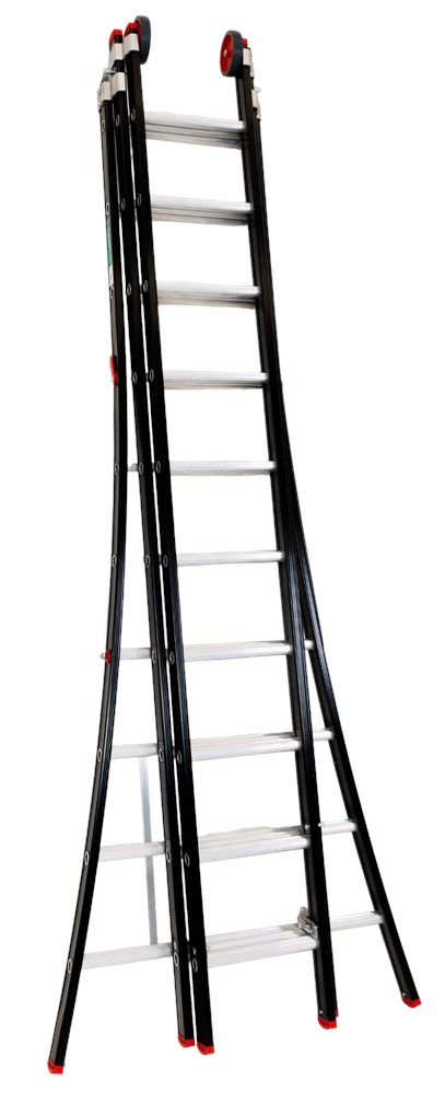 Reformladder Alu.Zwart Magnus Kelfort - 3X10 TREDEN /GEBOGEN BOOM