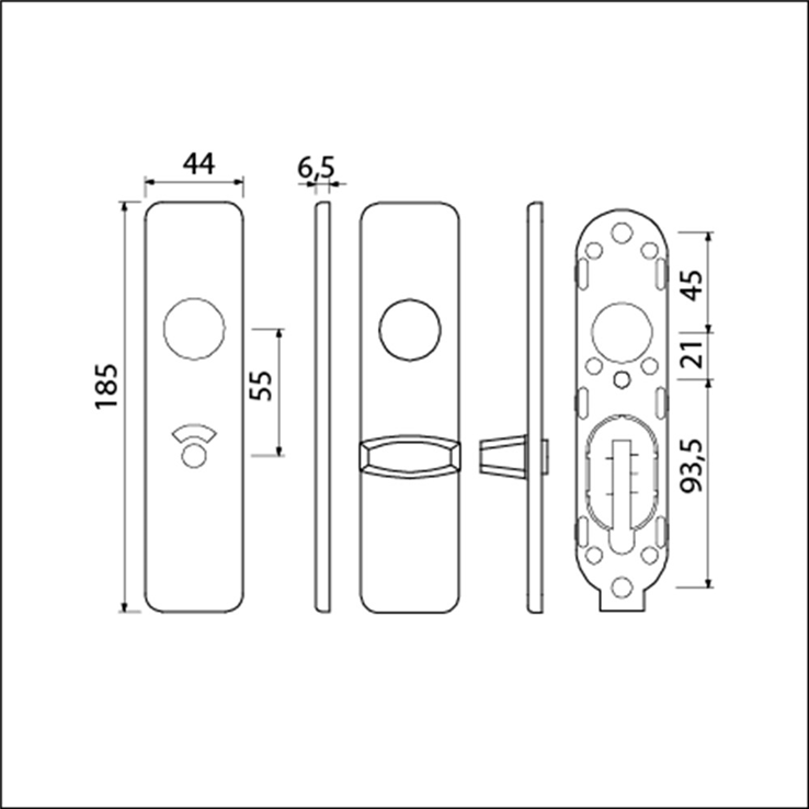 kortschild aluminium mat zwart oxloc