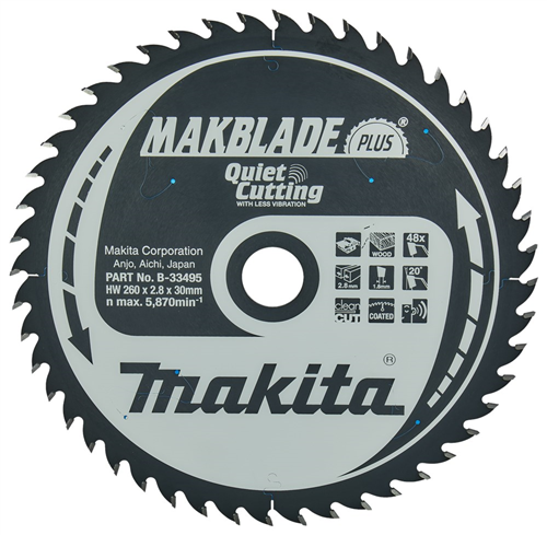 Cirkelzaagblad Hm Makita - 260X2.8X30MM 48T ATB