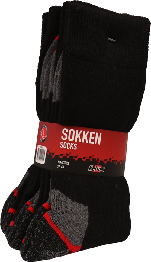 Sokken Kelfort - ZWART MT 39-43 SET à 3 PAAR