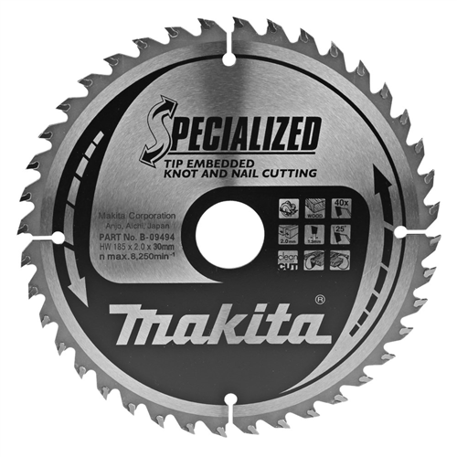 Cirkelzaagblad Hm Makita - 185X2X30MM 40T ATB