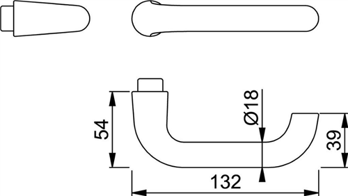 Deurkruk Aluminium F1 Hoppe - 138L PARIS