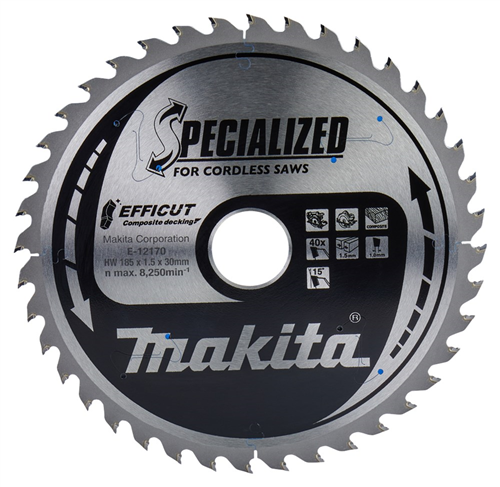 Cirkelzaagblad Hm Makita - 185X1.5X30MM 40T WPC