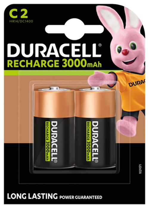 Batterijen Oplaadbaar Staaf Duracell - C HR14 1.2V SET à 2 STUKS