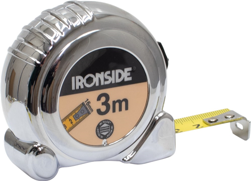 Rolbandmaat Verchroomd Ironside - ECONOMY 5M 19MM