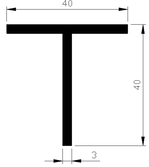 T-Profiel Aluminium Brute - 40X40X3.0MM 3M