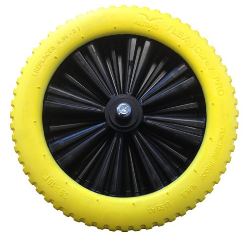 Kruiwagenwiel Rubber Fort - FLEX ICORE 2 PRO GEEL AS 13CM