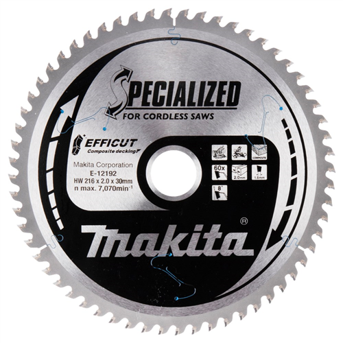 Cirkelzaagblad Hm Makita - 216X2.0X30MM 60T WPC