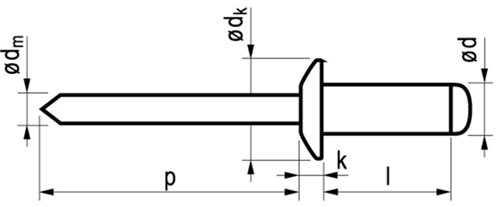 Blindklinknagels Aluminium Masterfix - MFX 4.0X10.0MM BK