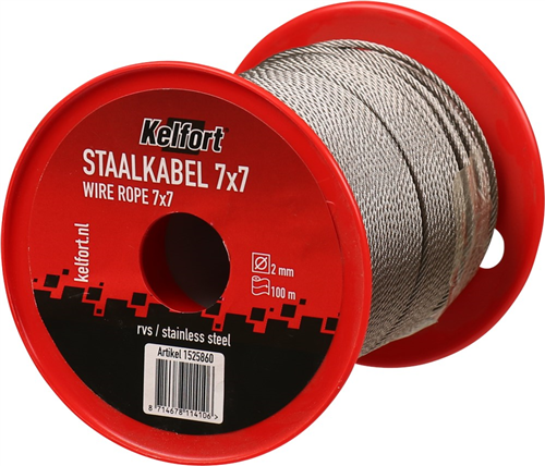 Staalkabel Rvs A2 Kelfort - 2.0MM 100M