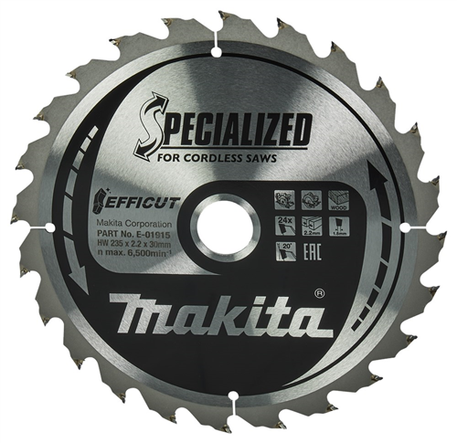 Cirkelzaagblad Hm Makita - 235X2.2X30MM 24T ATBR