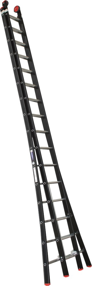 Reformladder Alu.Zwart Magnus Kelfort - 2X16 TREDEN /GEBOGEN BOOM