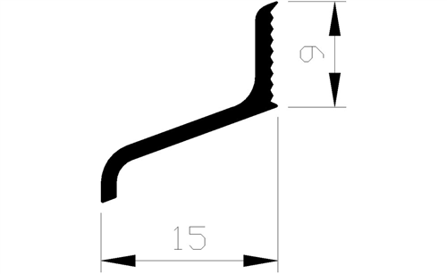 Lekdorpelprofiel Aluminium Brute - 15X 9MM 5M