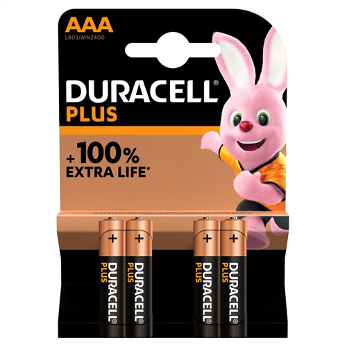 Batterijen Potlood Duracell Pluspower - AAA LR03 1.5V  SET à 4 STUKS